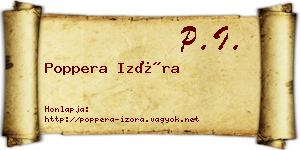 Poppera Izóra névjegykártya